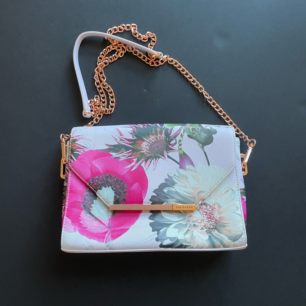 NWOT Ted Baker Pink Panello Neon Poppy Convertible Envelope Crossbody Bag